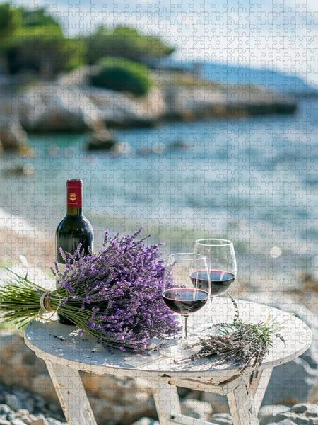 Produktbild: CALVENDO Puzzle Strandrendevouz mit Lavendel | 2000 Teile Lege-Gr&ouml;&szlig;e 90x67cm Foto-Puzzle f&uuml;r gl&uuml;ckliche Stunden