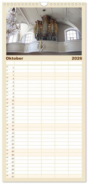 Produktbild: Familienplaner 2026 - Fantastische Welt der Orgeln mit 5 Spalten (Wandkalender, 21 x 45 cm) CALVENDO