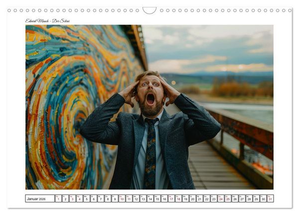 Produktbild: Alte Meister auf Zeitreise (Wandkalender 2026 DIN A3 quer), CALVENDO Monatskalender