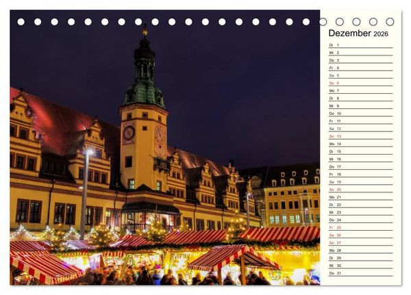 Produktbild: Reise durch Leipzig (Tischkalender 2026 DIN A5 quer), CALVENDO Monatskalender