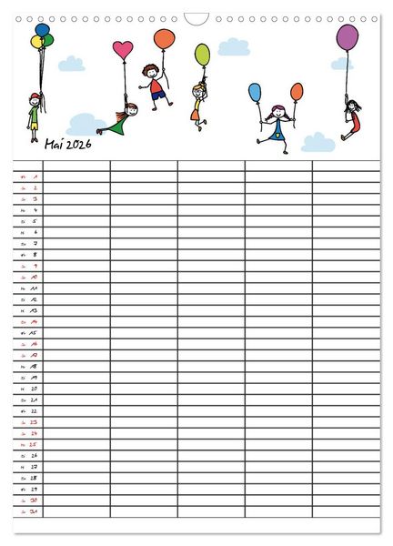 Produktbild: Fr&ouml;hlicher Familienplaner (Wandkalender 2026 DIN A3 hoch), CALVENDO Monatskalender