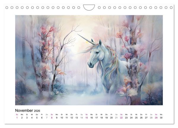 Produktbild: Geliebte Einh&ouml;rner (Wandkalender 2026 DIN A4 quer), CALVENDO Monatskalender