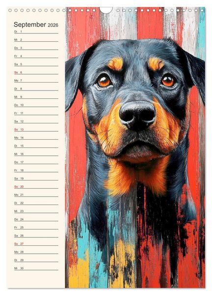 Produktbild: Hundegesichter. Kunstvolle Hundeportraits im modernen Painting-Stil (Wandkalender 2026 DIN A3 hoch), CALVENDO Monatskalender