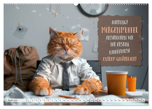 Produktbild: MORGENMUFFEL M&uuml;rrische Weisheiten (Wandkalender 2026 DIN A2 quer), CALVENDO Monatskalender