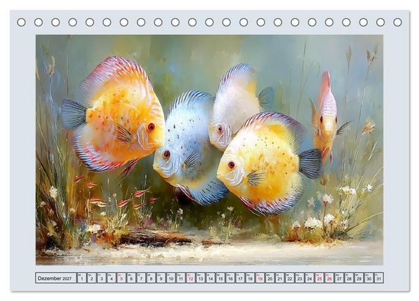 Produktbild: Diskusfische. Buntbarsche im S&uuml;&szlig;wasserbecken (Tischkalender 2027 DIN A5 quer), CALVENDO Monatskalender