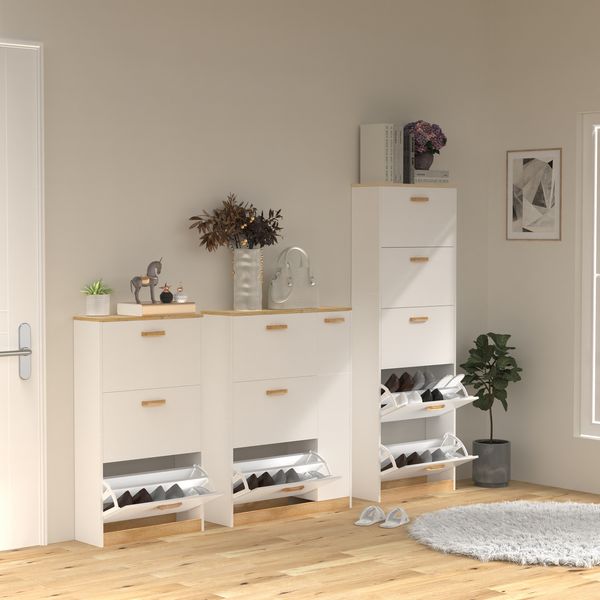 Produktbild: Holz Schuhregal Schuhschrank Schuhkipper Halom XL