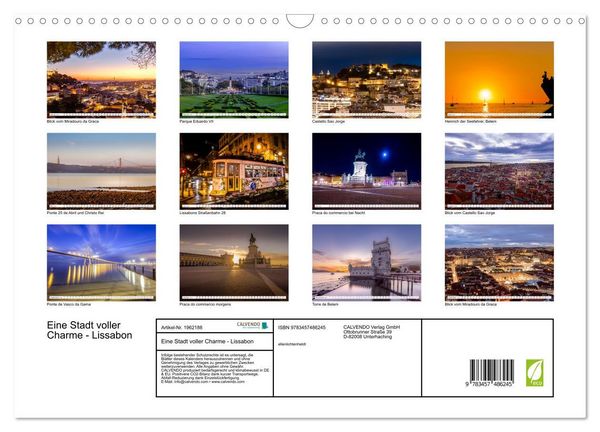 Produktbild: Eine Stadt voller Charme - Lissabon (Wandkalender 2026 DIN A3 quer), CALVENDO Monatskalender