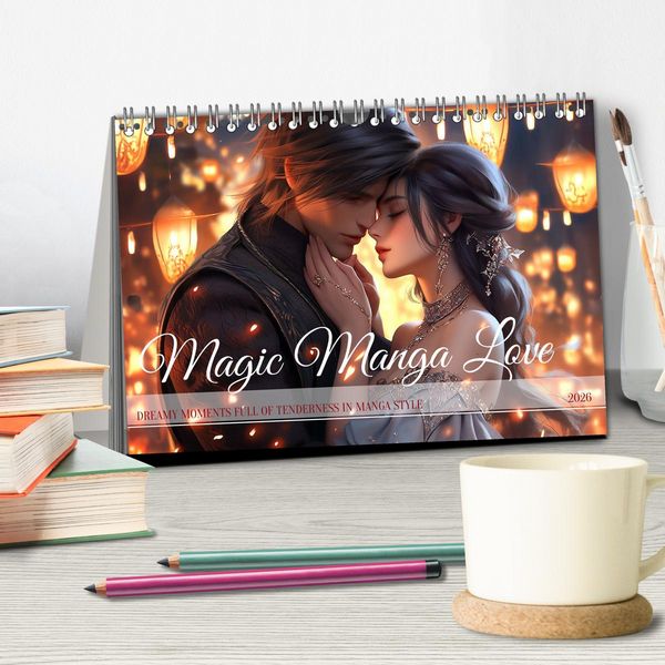 Produktbild: Magic Manga Love (Desk Calendar 2026 DIN A5 landscape), CALVENDO 12 Month DeskCalendar