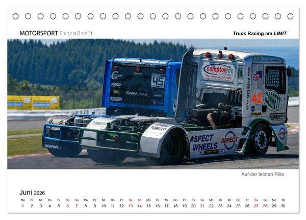 Produktbild: Truck Racing am LIMIT - Panoramabilder (Tischkalender 2026 DIN A5 quer), CALVENDO Monatskalender
