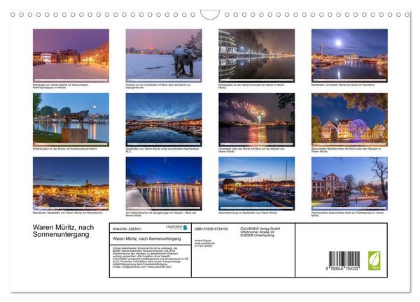 Produktbild: Waren M&uuml;ritz, nach Sonnenuntergang (Wandkalender 2027 DIN A3 quer), CALVENDO Monatskalender