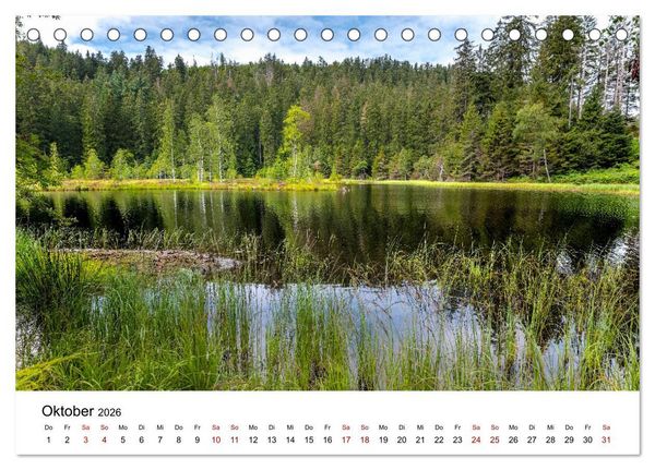 Produktbild: Schwarzwald, Seen und Hochmoore (Tischkalender 2026 DIN A5 quer), CALVENDO Monatskalender