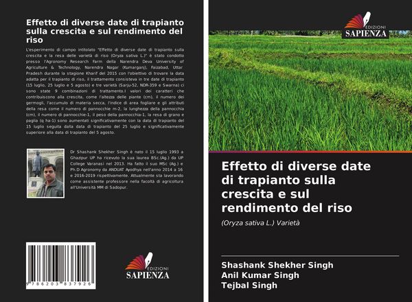 Produktbild: Effetto di diverse date di trapianto sulla crescita e sul rendimento del riso