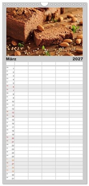 Produktbild: Familienplaner 2027 - Mein Brotkalender mit 5 Spalten (Wandkalender, 21 x 45 cm) CALVENDO