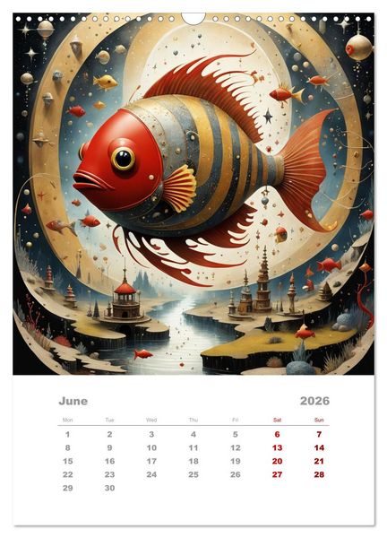 Produktbild: The adventures of the steel fish (Wall Calendar 2026 DIN A3 portrait), CALVENDO 12 Month Wall Calendar
