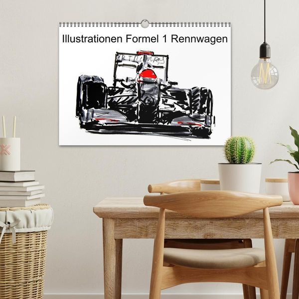 Produktbild: Illustrationen Formel 1 Rennwagen (Wandkalender 2026 DIN A3 quer), CALVENDO Monatskalender
