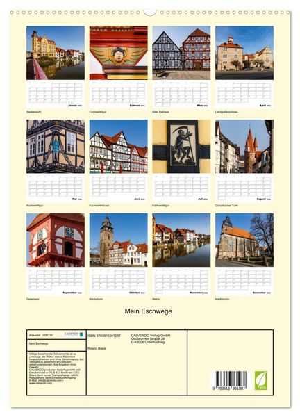 Produktbild: Mein Eschwege (hochwertiger Premium Wandkalender 2026 DIN A2 hoch), Kunstdruck in Hochglanz