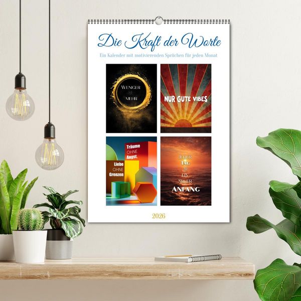 Produktbild: Die Kraft der Worte (Wandkalender 2026 DIN A2 hoch), CALVENDO Monatskalender
