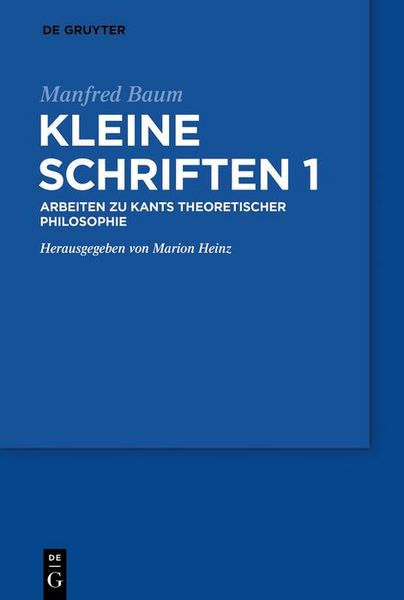 Produktbild: Manfred Baum: Kleine Schriften. Band 1