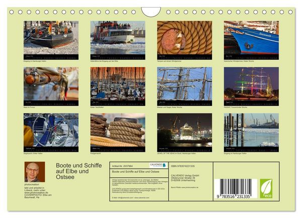 Produktbild: Boote und Schiffe auf Elbe und Ostsee (Wandkalender 2026 DIN A4 quer), CALVENDO Monatskalender
