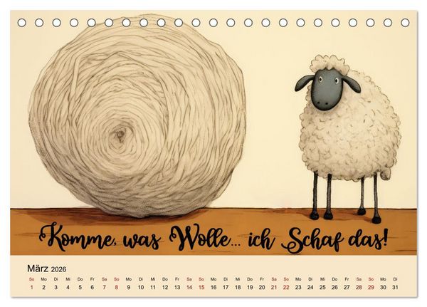 Produktbild: Schafspr&uuml;che (Tischkalender 2026 DIN A5 quer), CALVENDO Monatskalender