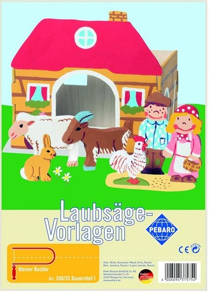Produktbild: PEBARO 350/3S - Laubs&auml;gevorlage Bauernhof I, 4 Platten, Gr&ouml;&szlig;e DIN A4