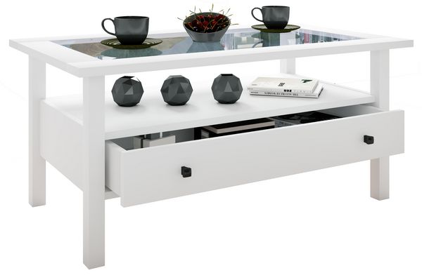 Produktbild: Holz Sofatisch Couchtisch Schublade Lingis L