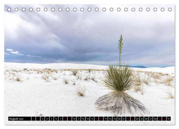 Produktbild: Wei&szlig;e Wunderwelten - White Sands National Monument (Tischkalender 2026 DIN A5 quer), CALVENDO Monatskalender