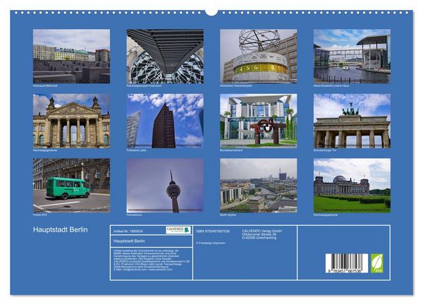 Produktbild: Hauptstadt Berlin (hochwertiger Premium Wandkalender 2026 DIN A2 quer), Kunstdruck in Hochglanz