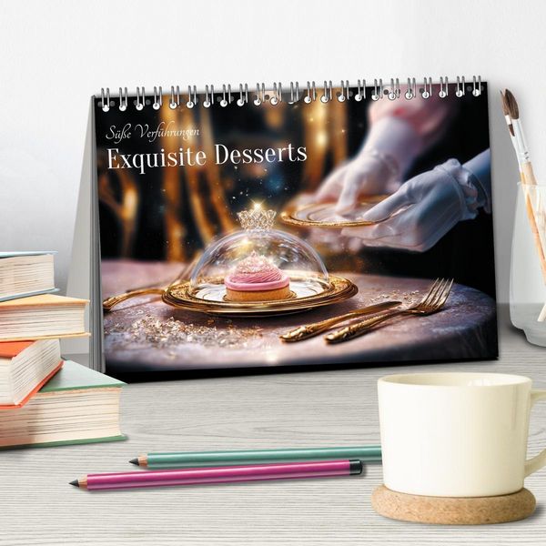 Produktbild: S&uuml;&szlig;e Verf&uuml;hrungen - Exquisite Desserts (Tischkalender 2026 DIN A5 quer), CALVENDO Monatskalender