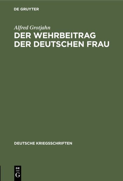 Produktbild: Der Wehrbeitrag der deutschen Frau