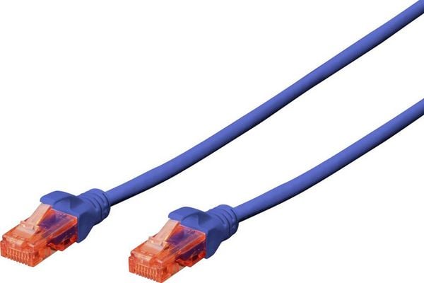 Produktbild: Digitus DK-1617-100/B RJ45 Patchkabel CAT 6 U/UTP 10.00m Blau Halogenfrei 1St.