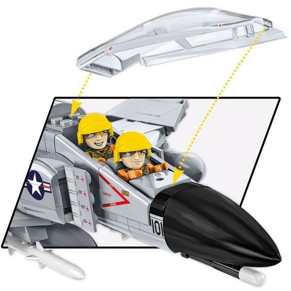Produktbild: COBI Armed Forces 5897 - F-4 Phantom II USS Midway, &Uuml;berschall-Mehrzweckj&auml;ger, Ma&szlig;stab 1:48, Bausatz, 703 Teile