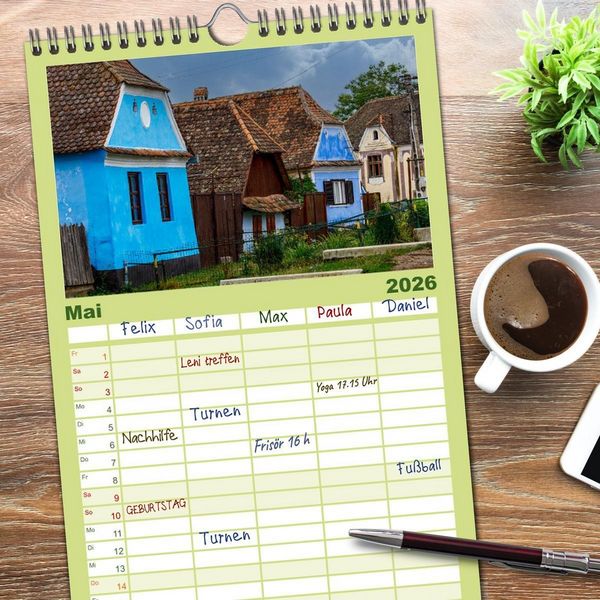 Produktbild: Familienplaner 2026 - Mein Sch&ouml;nes Rum&auml;nien mit 5 Spalten (Wandkalender, 21 x 45 cm) CALVENDO