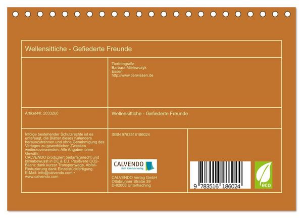 Produktbild: Wellensittiche - Gefiederte Freunde (Tischkalender 2026 DIN A5 quer), CALVENDO Monatskalender