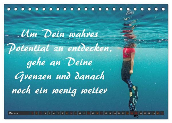 Produktbild: Sport Spruchkalender (Tischkalender 2026 DIN A5 quer), CALVENDO Monatskalender