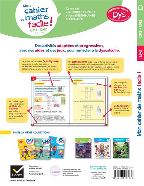 Produktbild: Mon cahier de maths facile ! CM1, CM2, 9-11 ans