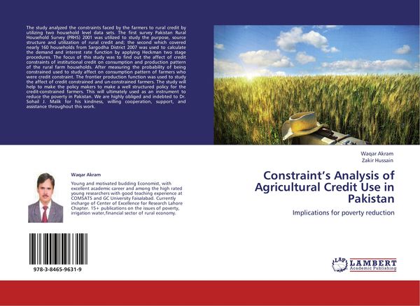 Produktbild: Constraint's Analysis of Agricultural Credit Use in Pakistan