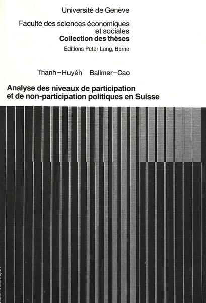 Produktbild: Analyse des niveaux de participation et de non-participation politiques en Suisse