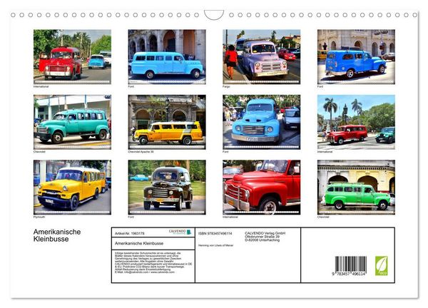 Produktbild: Amerikanische Kleinbusse (Wandkalender 2026 DIN A3 quer), CALVENDO Monatskalender