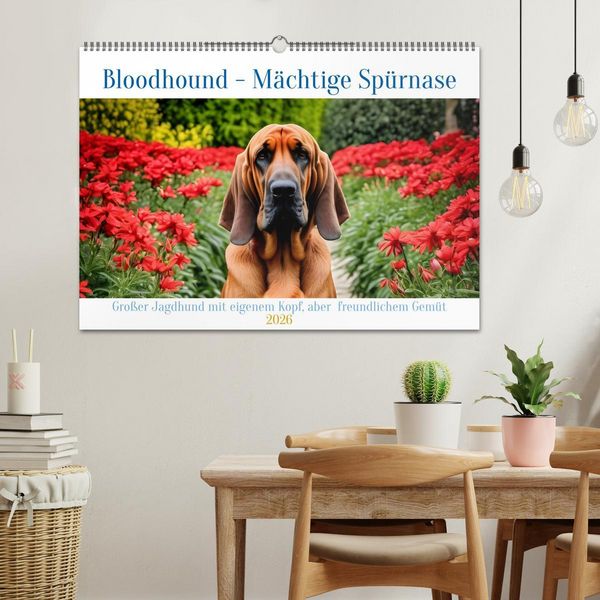Produktbild: Bloodhound - M&auml;chtige Sp&uuml;rnase (Wandkalender 2026 DIN A2 quer), CALVENDO Monatskalender