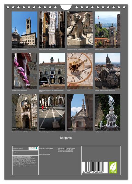 Produktbild: Bergamo (Wandkalender 2026 DIN A4 hoch), CALVENDO Monatskalender