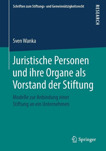 Produktbild: Juristische Personen und ihre Organe als Vorstand der Stiftung
