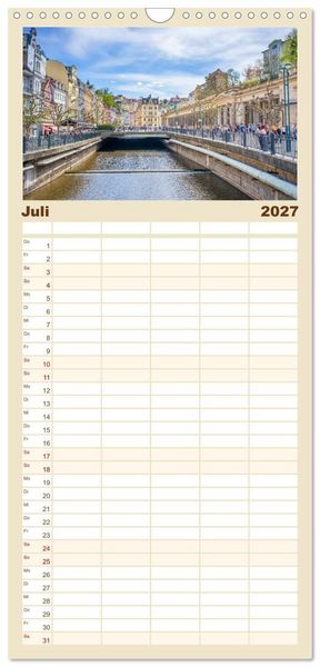 Produktbild: Familienplaner 2027 - Karlsbad / Karlovy Vary - Kleinod im Westb&ouml;hmischen B&auml;derdreieck mit 5 Spalten (Wandkalender, 21 x 45 cm) CALVENDO