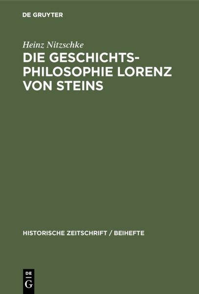 Produktbild: Die Geschichtsphilosophie Lorenz von Steins