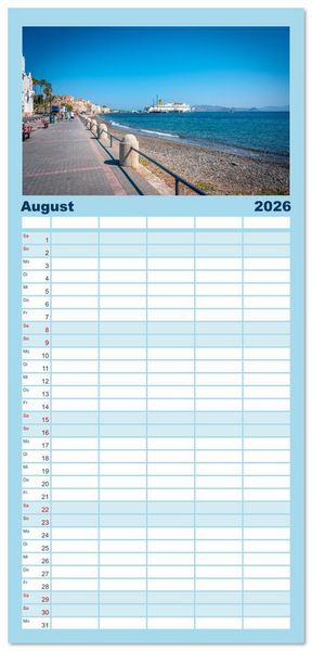 Produktbild: Familienplaner 2026 - Insel Kos in Griechenland mit 5 Spalten (Wandkalender, 21 x 45 cm) CALVENDO
