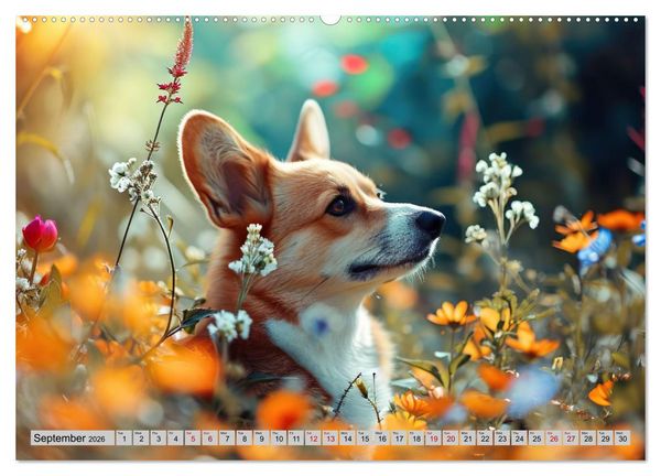 Produktbild: Corgis in Bloom (Wall Calendar 2026 DIN A2 landscape), CALVENDO 12 Month Wall Calendar