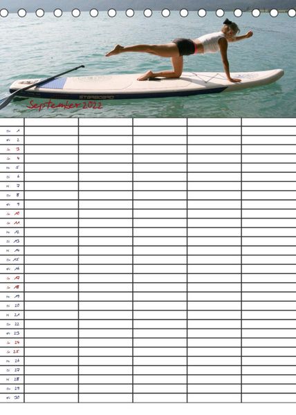 Produktbild: Faszination Yoga - SUP (Familienplaner 5 spaltig) (Tischkalender 2022 DIN A5 hoch)