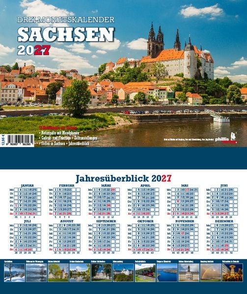 Produktbild: Drei-Monatskalender Sachsen 2027