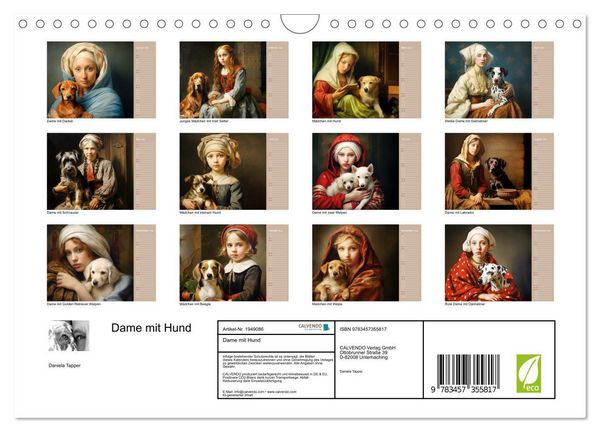 Produktbild: Dame mit Hund (Wandkalender 2026 DIN A4 quer), CALVENDO Monatskalender