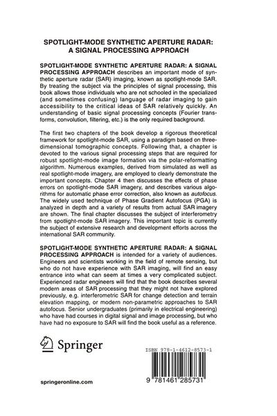 Produktbild: Spotlight-Mode Synthetic Aperture Radar: A Signal Processing Approach